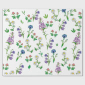 Blumensommer botanischer Hintergrund Geschenkpapier (Flach)