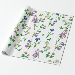 Blumensommer botanischer Hintergrund Geschenkpapier