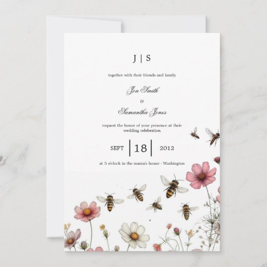 Blumensommer Einladung (Vorderseite)