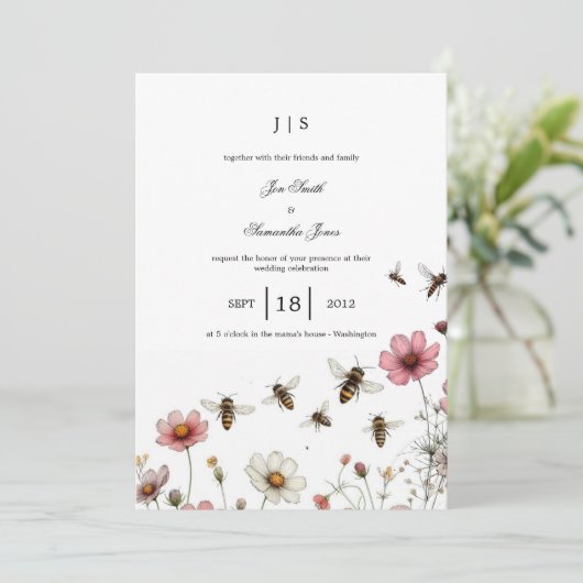 Blumensommer Einladung (Stehend Vorderseite)