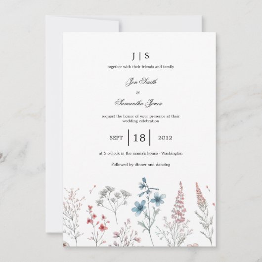 Blumensommer Einladung (Vorderseite)