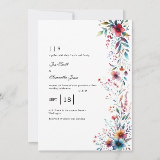 Blumensommer Einladung (Vorderseite)