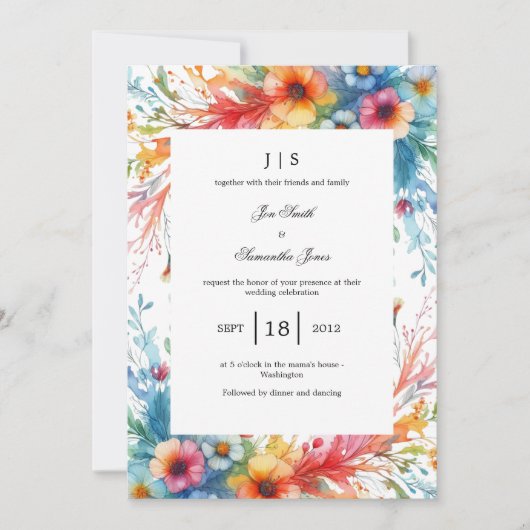 Blumensommer Einladung (Vorderseite)