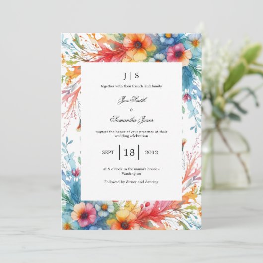 Blumensommer Einladung (Stehend Vorderseite)