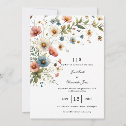 Blumensommer Einladung (Vorderseite)