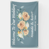Blumensommer Hochzeit blau grün Banner (Vertikal)