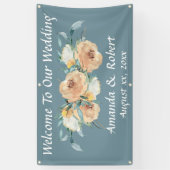 Blumensommer Hochzeit blau grün Banner (Vertikal)