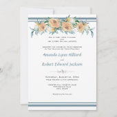 Blumensommer Hochzeit blau grün Einladung (Vorderseite)