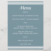 Blumensommer Hochzeit blau grün Menükarte (Rückseite)