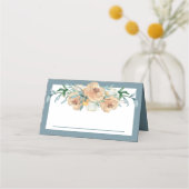 Blumensommer Hochzeit blau grün Platzkarte (Rückseite)