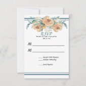 Blumensommer Hochzeit blau grün RSVP Karte (Vorderseite)