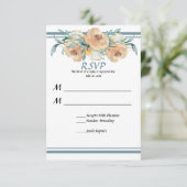 Blumensommer Hochzeit blau grün RSVP Karte (Stehend Vorderseite)