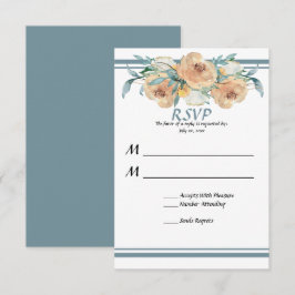 Blumensommer Hochzeit blau grün RSVP Karte