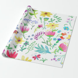Blumensommer im Hintergrund farbenfroher Blume Geschenkpapier