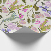 Blumensommer Peach Wrapping Papier Geschenkpapier (Ecke)
