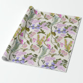 Blumensommer Peach Wrapping Papier Geschenkpapier (Ungerollt)