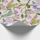Blumensommer Peach Wrapping Papier Geschenkpapier (Ecke)