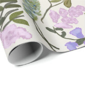 Blumensommer Peach Wrapping Papier Geschenkpapier (Rolleneckpunkt)