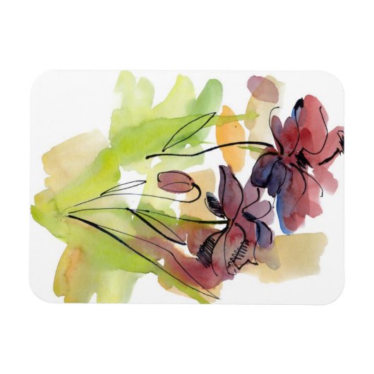 Blumensommerdesign mit handbemaltem abstrakt 2 magnet (Horizontal)