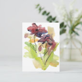 Blumensommerdesign mit handbemaltem abstrakt 2 postkarte (Stehend Vorderseite)