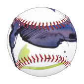 Blumensommerdesign mit handgemalten abstrakten baseball (Rückseite)