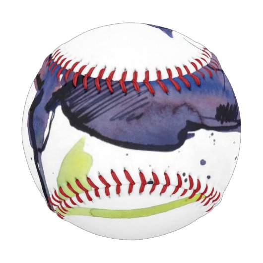 Blumensommerdesign mit handgemalten abstrakten baseball (Vorderseite)
