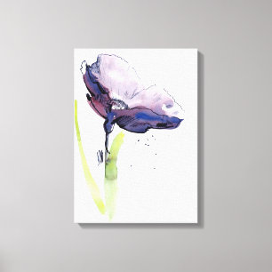 Blumensommerdesign mit handgemalten abstrakten leinwanddruck