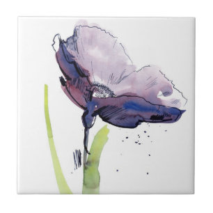 Blumensommerentwurf mit handgemaltem abstraktem fliese