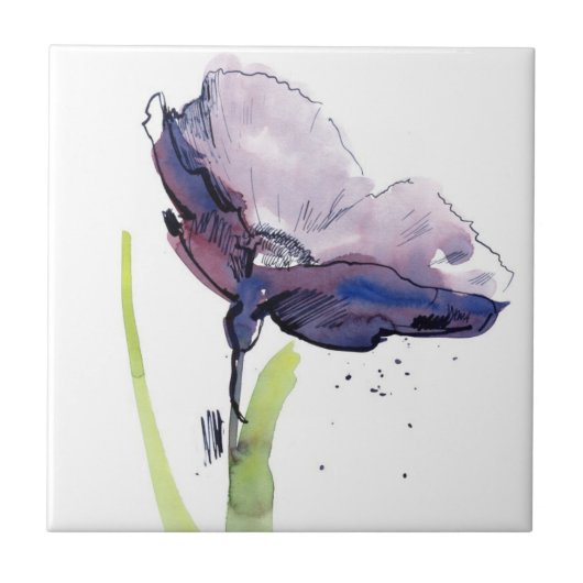 Blumensommerentwurf mit handgemaltem abstraktem fliese (Vorderseite)