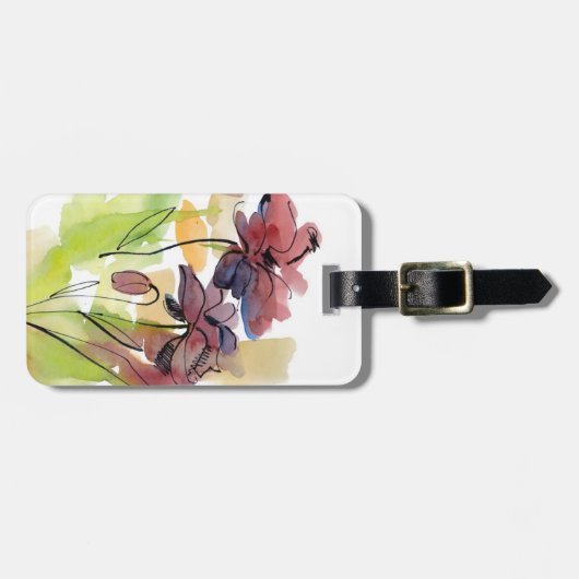 Blumensommerentwurf mit handgemalten abstrakten 2 gepäckanhänger (Vorderseite horizontal)