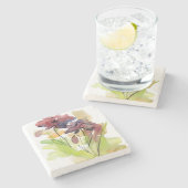 Blumensommerentwurf mit handgemalten abstrakten 2 steinuntersetzer (Seitenansicht)