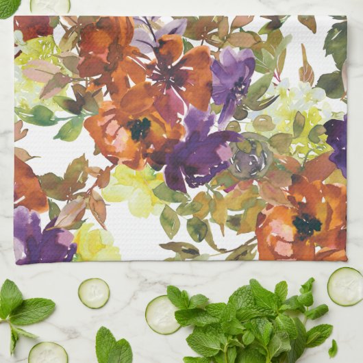 Blumensommerkleid Geschirrtuch (Gefaltet)