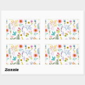 Blumensommerpapier mit botanischem Hintergrund Rechteckiger Aufkleber (Blatt)