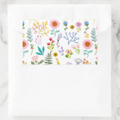 Blumensommerpapier mit botanischem Hintergrund Rechteckiger Aufkleber (Tasche)