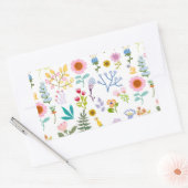 Blumensommerpapier mit botanischem Hintergrund Rechteckiger Aufkleber (Umschlag)