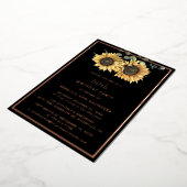 Blumensonne 60. Geburtstagsparty Gold Folieneinladung (Gedreht)