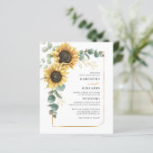 Blumensonne Botanische Hochzeit Einladung (Stehend Vorderseite)