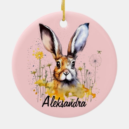 Blumensonne mit gelben Leuchten Keramik Ornament (Hinten)