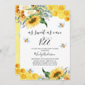 Blumensonnenblume Bienendusche Einladung (Vorne/Hinten)