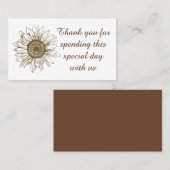 Blumensonnenblume Braun Blume Herbst Landeshochzei Platzkarte (Vorne/Hinten)