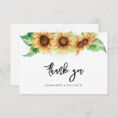 Blumensonnenblume Brautparty Dankeskarte (Vorne/Hinten)