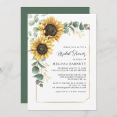 Blumensonnenblume Brautparty Einladung (Vorne/Hinten)