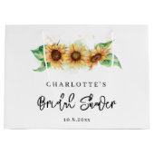 Blumensonnenblume Brautparty Große Geschenktüte (Vorderseite)