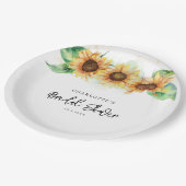 Blumensonnenblume Brautparty Pappteller (Schrägansicht)