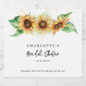 Blumensonnenblume Brautparty Schaumweinetikett (Einzelnes Label)