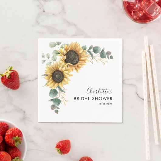 Blumensonnenblume Brautparty Serviette (Beispiel)