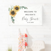 Blumensonnenblume Eukalyptus Greenery Baby Dusche Banner (Insitu)