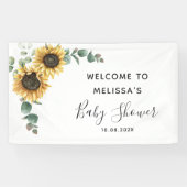 Blumensonnenblume Eukalyptus Greenery Baby Dusche Banner (Horizontal)