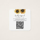 Blumensonnenblume Hochzeitsstift Foto QR Code RSVP (Vorderseite)
