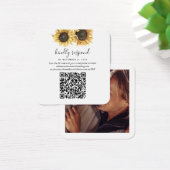 Blumensonnenblume Hochzeitsstift Foto QR Code RSVP (Schreibtisch)